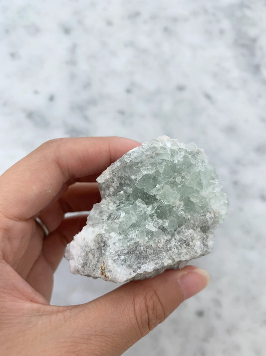 Raw Green Apophyllite Gemstone Cluster, Crystal Healing