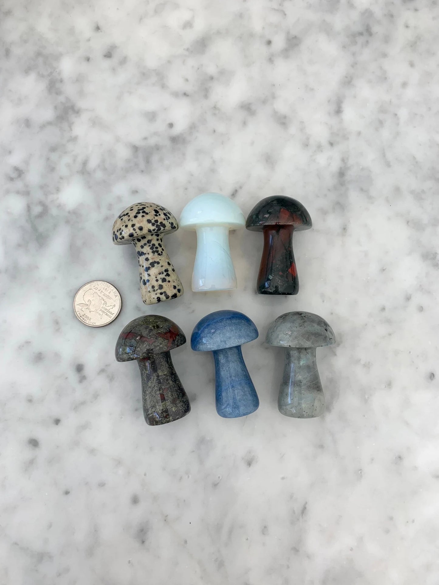 Crystal Mushroom Gemstones Crystal Carving Figurines, Natural Stone Hand Carved Mushroom Shaped