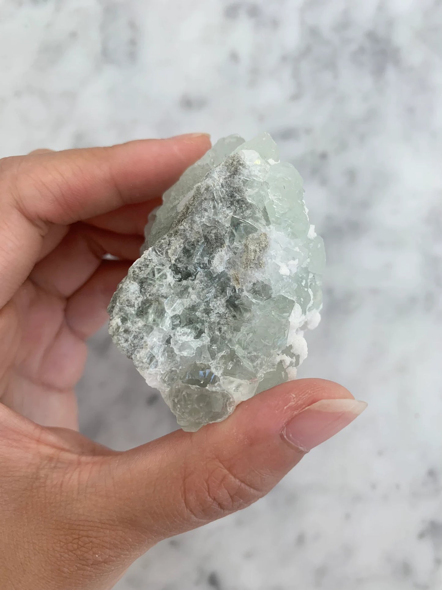 Raw Green Apophyllite Gemstone Cluster, Crystal Healing
