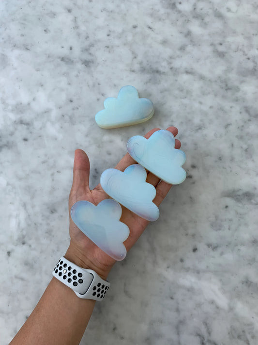 Large Opalite Natural Crystal Cloud Carving, Quartz Crystal Cloud Carved, Crystal Healing