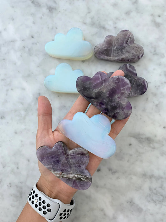 Large Amethyst Natural Crystal Cloud Carving, Quartz Crystal Cloud Carved, Crystal Healing