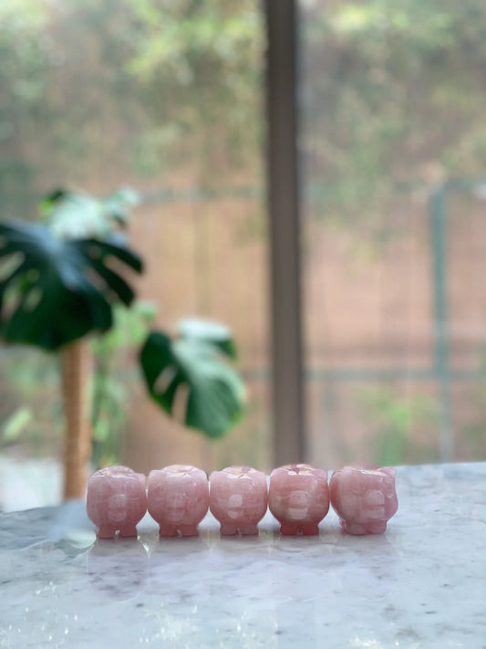 Chunky Rose Quartz Pig Crystal Stone Carvings- Crystal Healing - Crystal Energy- Crystal Animal Carvings