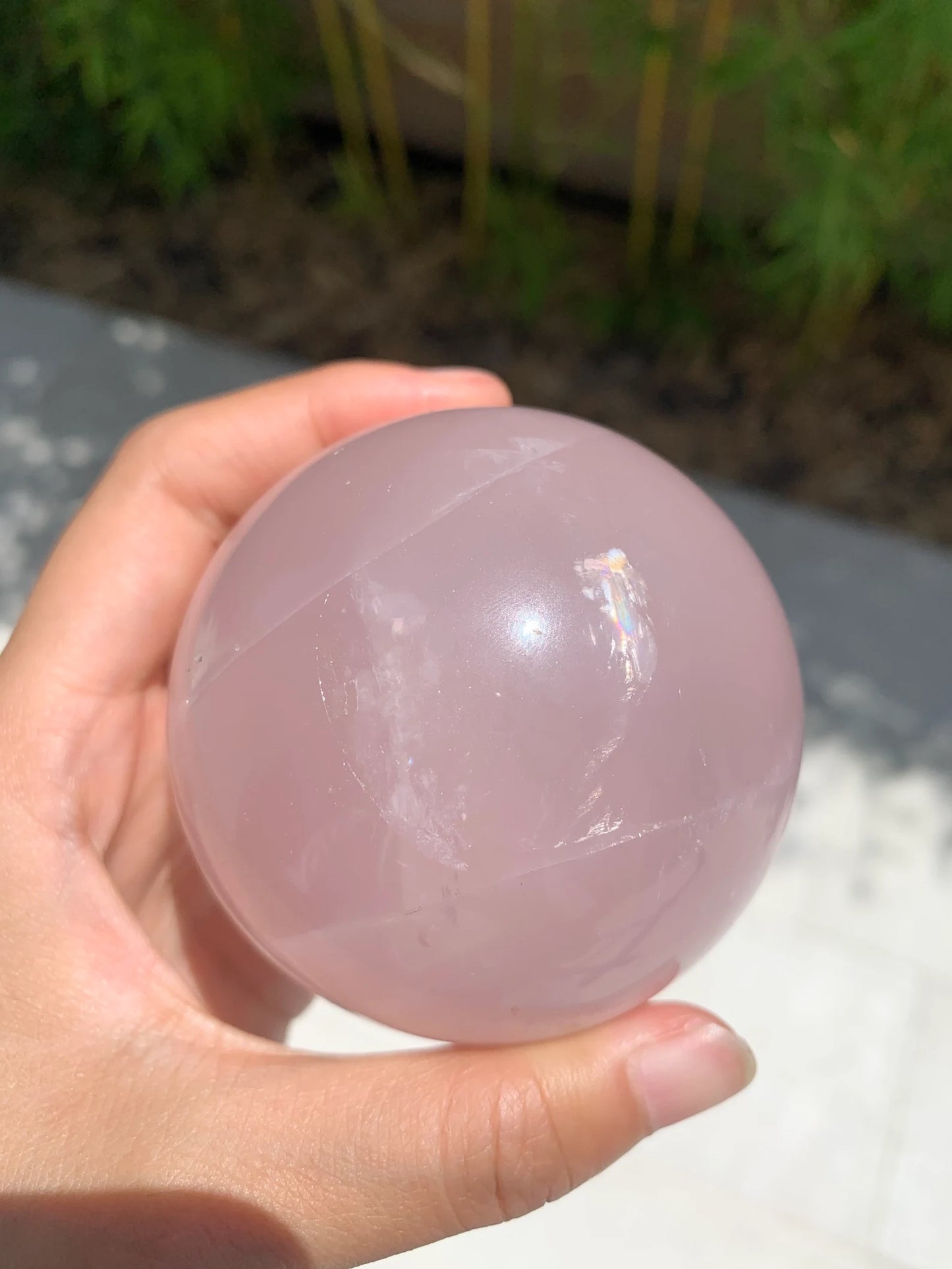 Natural 65mm Rose Quartz Crystal Sphere with Stand- Crystal Healing- Crystal Home decoration, Crystal Gift Idea For Her, Summer Gift Idea